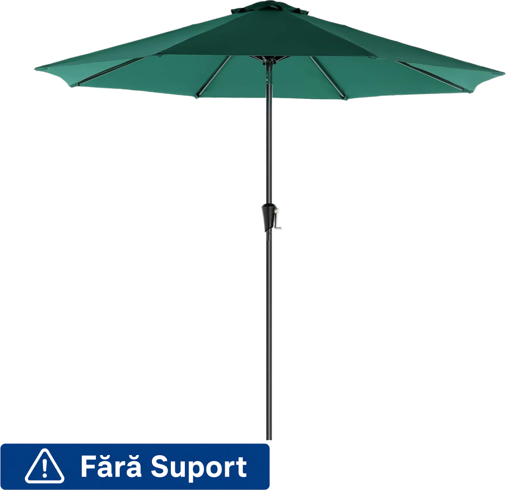 FABBYGO JH-270W Garden Umbrella, 2.7m Diameter, Steel Frame, Polyester Fabric, Green