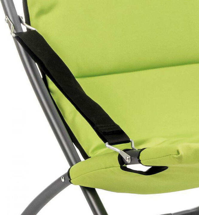FABBYGO C3016 Foldable Lounge Chair, Ergonomic Steel Frame 28x1.0mm, Polyester 280g with Foam Filling, Green, 62x85x92 cm