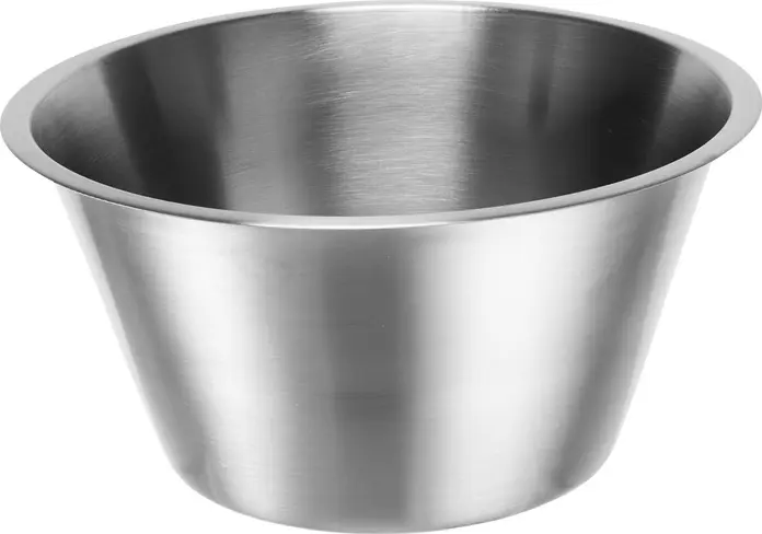PULSIVA LUSINI Solutions GmbH Kitchen bowl Conica Küchenschüssel Conica Kitchen bowl Conica; 2500 ml, 24x11 cm (ØxH); silver Küchenschüssel Conica; 2500 ml, 24x11 cm (ØxH); silber Stainless steel conical kitchen bowl. Matt polished. Rim approx. 1.5 cm wide. Dishwasher safe. Konische Küchenschüssel aus Edelstahl, rostfrei. Matt poliert. Rand ca. 1,5 cm breit. Spülmaschinenfest
