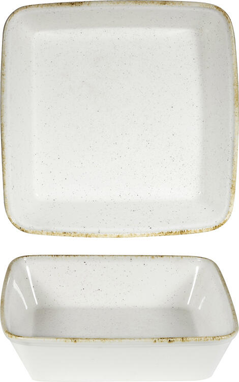 Churchill Stonecast Hints Square Buffet Bowl, 2000 ml, Set of 6, Super Vitrified Fine China, Hand-Decorated Rustic Speckle Finish, Underglaze Professional Gastronomy Ware