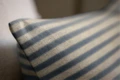 ERWIN M. LUSINI Eda striped Decorative Cushion Cover, 40x40 cm, Blue/Beige, Cotton Blend with Linen, Zip Closure, OEKO-TEX Standard 100