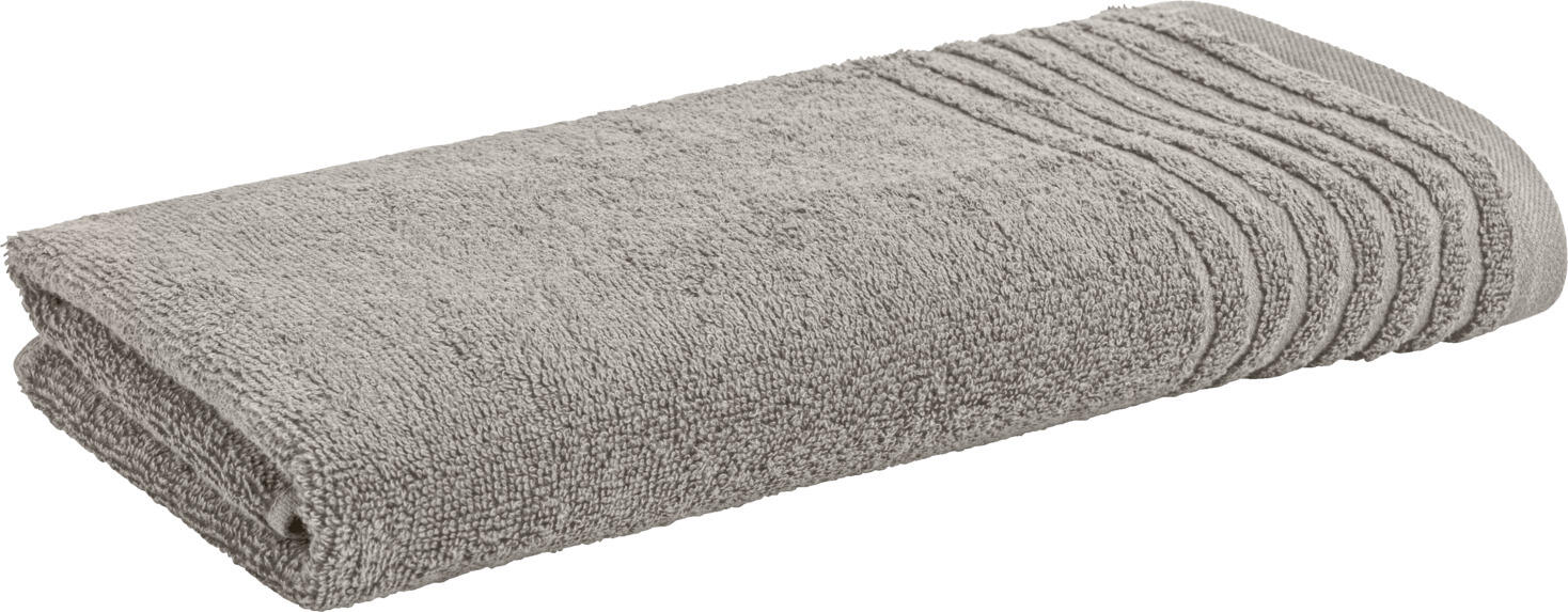 ERWIN M. LUSINI Solutions GmbH Shower towel Olymp Duschtuch Olymp Shower towel Olymp; 70x140 cm (WxL); grey; 2 piece / pack Duschtuch Olymp; 70x140 cm (BxL); grau; 2 Stück / Pack 100% cotton. Weight approx. 550 g/m². Heavy, robust and soft single-ply terry shower towel made of absorbent loop weave with smooth border stripes. Hard-wearing and suitable for tumble drying. 100 % Baumwolle. Gewicht ca. 550 g/m². Schweres, robustes und weiches Walkfrottier Duschtuch aus saugfähigem Schlingengewebe mit glatten Bordürenstreifen. Strapazierfähig und trocknergeeignet.