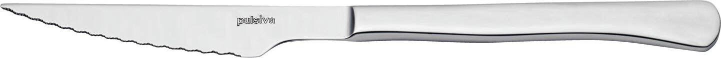 Pulsiva Londrina Steak and Pizza Knife Set of 6, 13/0 Chrome Stainless Steel, Serrated Edge, Mirror Polished, 22.3 cm, Dishwasher Safe