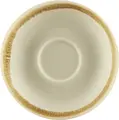 PULSIVA Glaze 2.0 Espresso Saucers, Glazed Porcelain, 11.5 cm Round, Sand Color with Decorative Rim, Dishwasher Safe, Set of 6