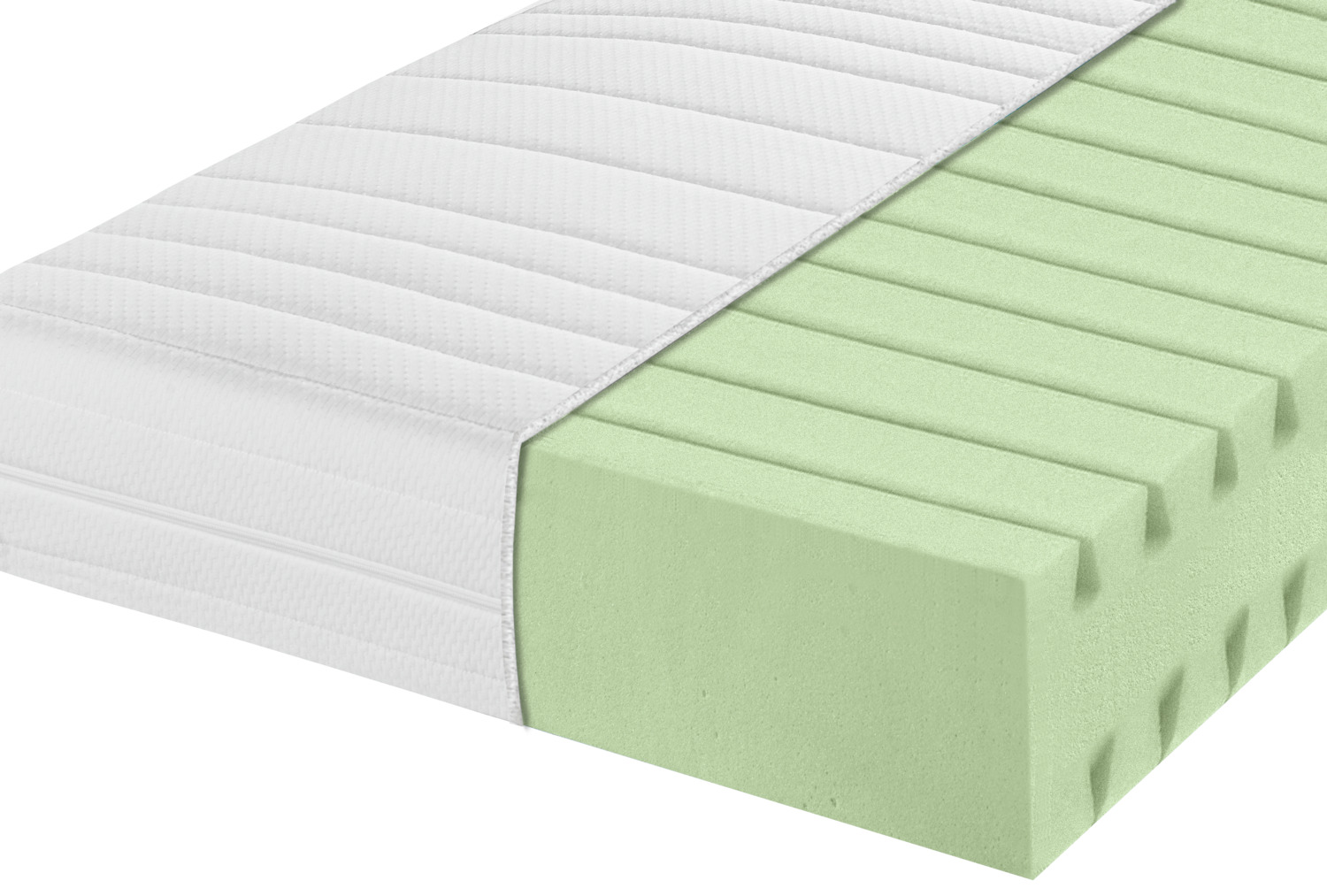 ERWIN M. Cold Foam Mattress, 160x200x21 cm, 7-Zone Ergonomic Support, H2 Medium Hardness, Tencel Cover, OEKO-TEX Standard 100, White
