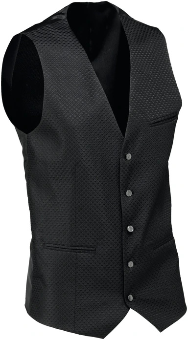 Jobeline Men's Classic Vest, 100% Polyester Jacquard Fabric, Straight Cut with 5-Button Placket and Back Adjusting Strap