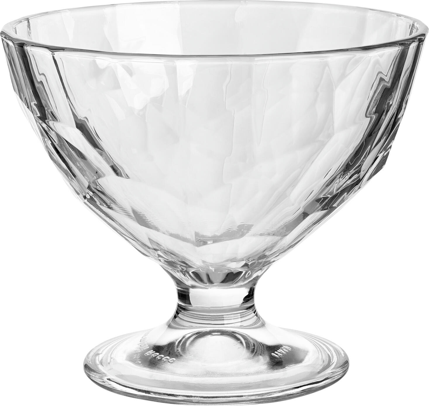 Bormioli Rocco Bormioli Luigi S.p.A. Ice cream cup Diamond Eisbecher Diamond Ice cream cup Diamond; 360 ml, 11.7x9.9 cm (ØxH); transparent; round; 6 piece / pack Eisbecher Diamond; 360 ml, 11.7x9.9 cm (ØxH); transparent; rund; 6 Stück / Pack Ice cream glass with facets. Dishwasher safe. Eisbecher aus Glas mit Facetten. Spülmaschinenfest.