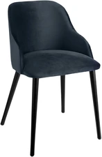 VEGA LUSINI Solutions GmbH Upholstered chair Almonda velvet Polsterstuhl Almonda Samt Upholstered chair Almonda velvet; 54x64x77.5 cm (WxDxH); seat dark-blue, base black Polsterstuhl Almonda Samt; 54x64x77.5 cm (BxTxH); Sitz dunkelblau, Gestell schwarz Ergonomically shaped upholstered chair with velvet cover (100% polyester) and black lacquered beech legs. Fire-retardant cover. Plastic glides included. Suitable for indoor use only. Supplied assembled. Ergonomisch geformter Polsterstuhl mit Samtbezug (100 % Polyester) und schwarz lackierten Buchenbeinen. Feuerhemmender Bezug. Inklusive Kunststoffgleiter. Nur für den Innenbereich geeignet. Lieferung erfolgt montiert.