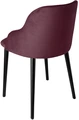 Scaun Tapitat VEGA Almonda, Husie din Catifea Violet (Poliester), Picioare din Lemn de Fag Lacuit Negru, Design Ergonomic, 54x64x77.5 cm