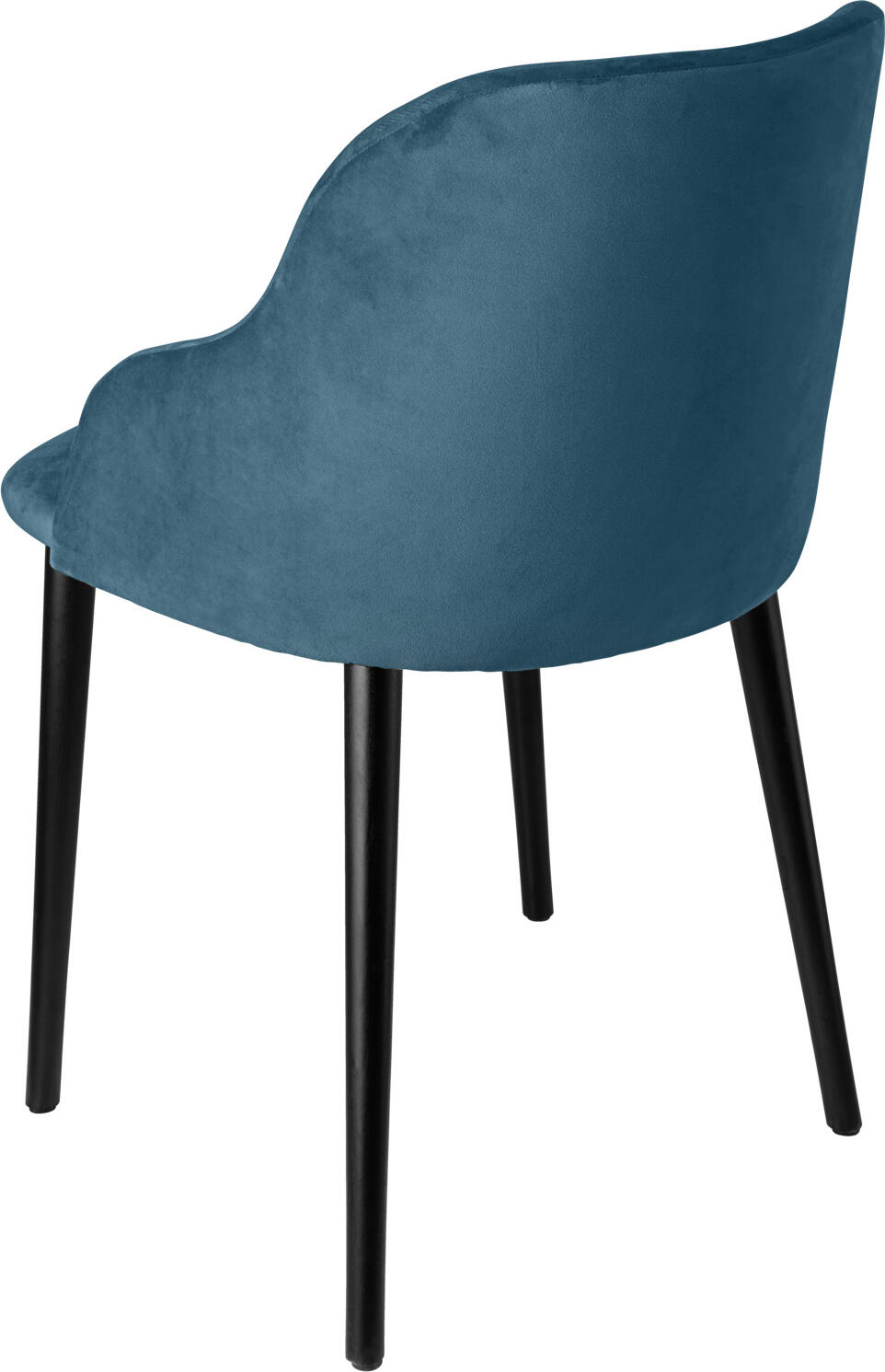 VEGA Almonda Upholstered Chair, Fire-Retardant Velvet Cover, Beech Wood Black Lacquered Legs, Ergonomic Design, 54x64x77.5 cm