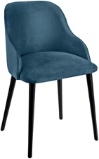 VEGA LUSINI Solutions GmbH Upholstered chair Almonda velvet Polsterstuhl Almonda Samt Upholstered chair Almonda velvet; 54x64x77.5 cm (WxDxH); seat smoky blue, base black Polsterstuhl Almonda Samt; 54x64x77.5 cm (BxTxH); Sitz rauchblau, Gestell schwarz Ergonomically shaped upholstered chair with velvet cover (100% polyester) and black lacquered beech legs. Fire-retardant cover. Plastic glides included. Suitable for indoor use only. Supplied assembled. Ergonomisch geformter Polsterstuhl mit Samtbezug (100 % Polyester) und schwarz lackierten Buchenbeinen. Feuerhemmender Bezug. Inklusive Kunststoffgleiter. Nur für den Innenbereich geeignet. Lieferung erfolgt montiert.