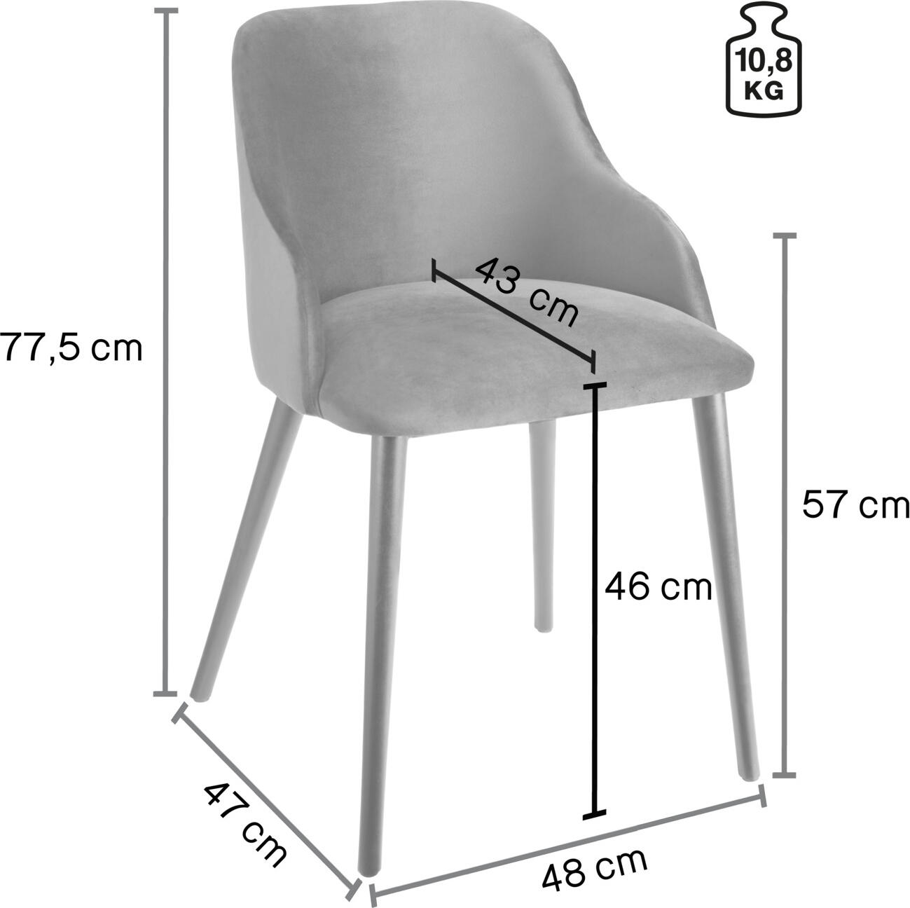 Scaun Tapitat VEGA Almonda, Husita Velvet din Poliester, Picioare din Lemn de Fagus Lacreuit Negru, Design Ergonomic, 54x64x77.5 cm