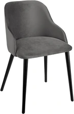 VEGA LUSINI Solutions GmbH Upholstered chair Almonda velvet Polsterstuhl Almonda Samt Upholstered chair Almonda velvet; 54x64x77.5 cm (WxDxH); seat grey, base black Polsterstuhl Almonda Samt; 54x64x77.5 cm (BxTxH); Sitz grau, Gestell schwarz Ergonomically shaped upholstered chair with velvet cover (100% polyester) and black lacquered beech legs. Fire-retardant cover. Plastic glides included. Suitable for indoor use only. Supplied assembled. Ergonomisch geformter Polsterstuhl mit Samtbezug (100 % Polyester) und schwarz lackierten Buchenbeinen. Feuerhemmender Bezug. Inklusive Kunststoffgleiter. Nur für den Innenbereich geeignet. Lieferung erfolgt montiert.