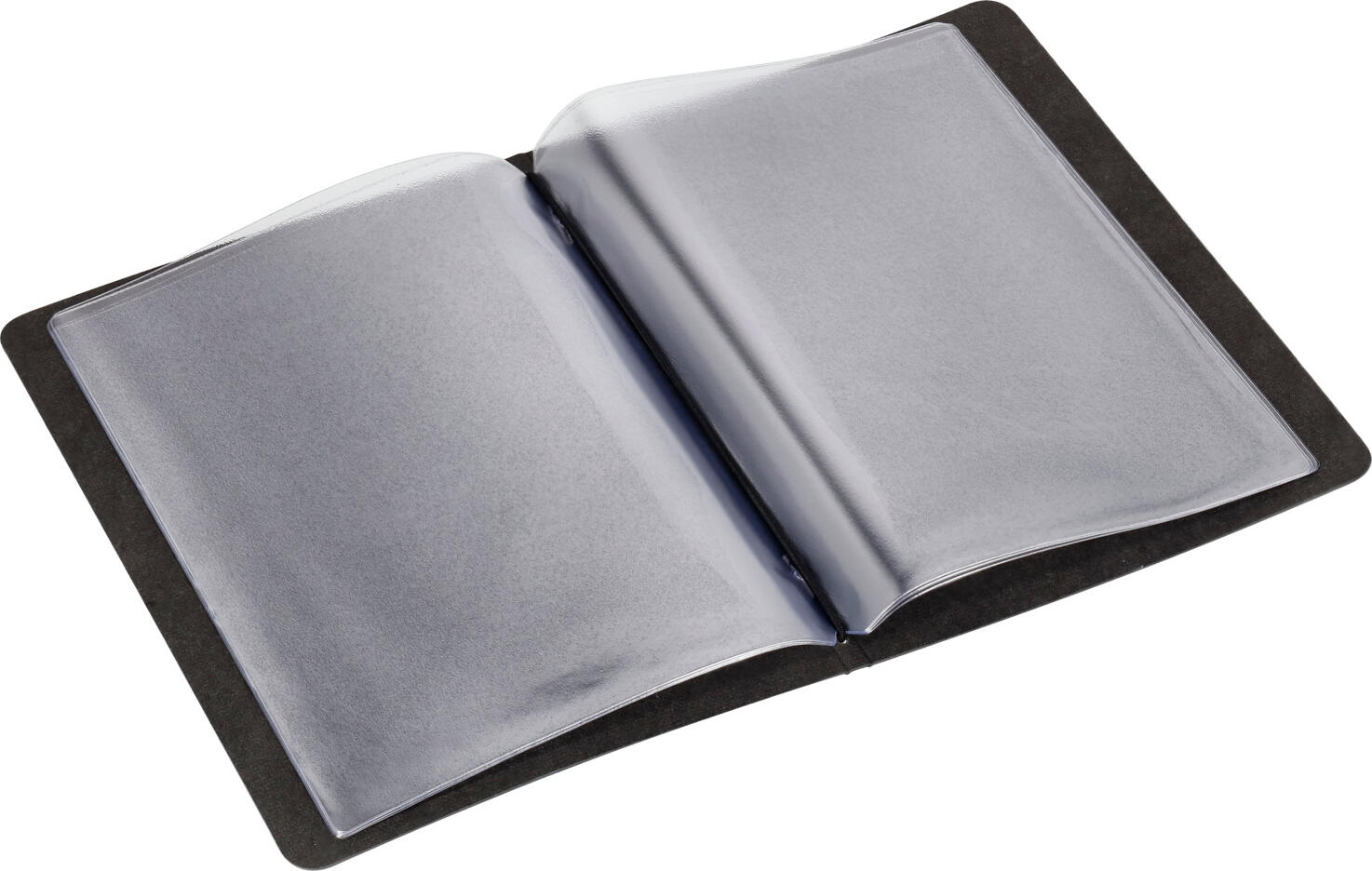 VEGA Abbotsford Menu Cover, Grey Imitation Leather Menu Holder, 12 Pages, Includes 3 Double Transparent Covers, A5 Size (17 x 23 cm), Damp Wipeable