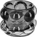 Suport pentru lumânări Vega Alron, Design Modern din Sticlă cu Bule, Gri, Diametru 8.5 cm, Înălțime 6.4 cm