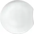 VEGA Contrast Flat Plates, White Porcelain, 25 cm Diameter, Round with Edge Cutout, Dishwasher and Microwave Safe, Set of 6