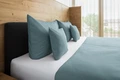 Erwin M. Lusini Solutions GmbH Siena Pillow Cover, 40 x 80 cm, Percale Cotton Blend, Hotel Closure, Smoky Blue, OEKO-TEX Standard 100