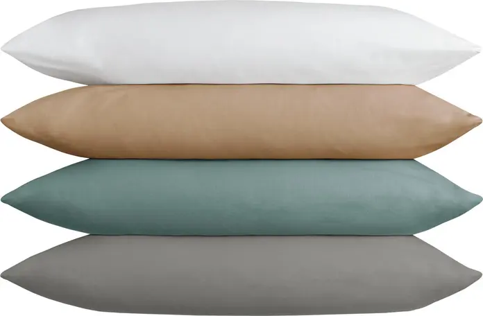 Husa pentru perna Lusini Siena 40x40 cm Alb Percale Mix Cotn Polyester Hotel Closure OEKO-TEX Standard 100 Rezistenta