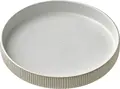 BHS tabletop AG Nara Relief Deep Soup Plates, White Stoneware, 24 cm, 1300 ml, Craquelle Glaze, Set of 6