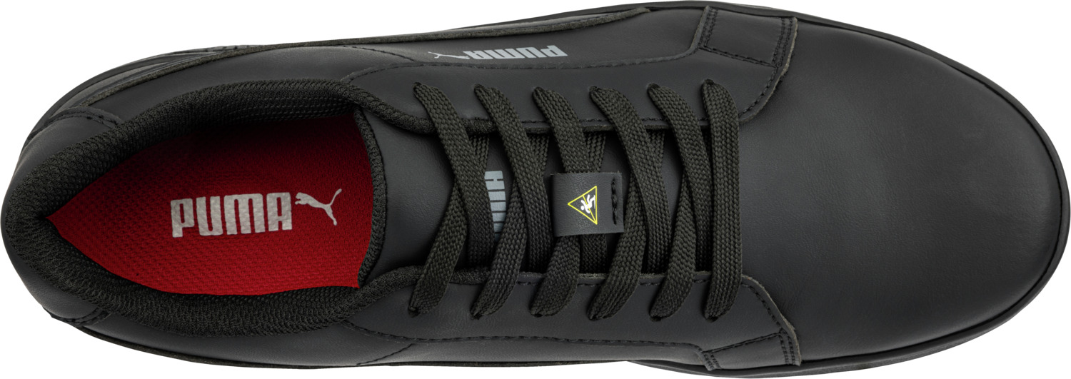 Puma Safety Blast Occupational Work Shoes O2, Water-Repellent Microfiber, Slip-Resistant Grippaz Sole, Metal-Free, Black, 647020200000035