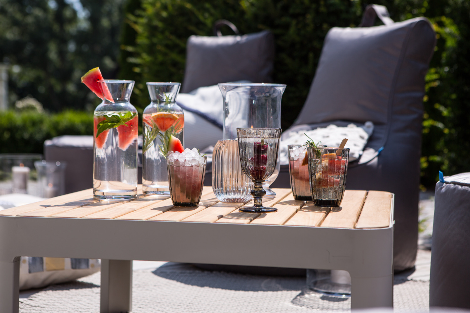 VEGA Marlene Water Glasses, Grey Solid Colored Glass with Relief Design, 330 ml, Dishwasher Safe, Set of 6