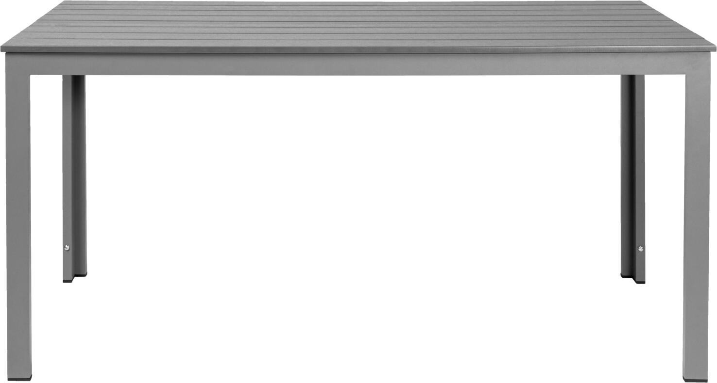 Masa de Gradina Pulsiva Lamero Rectangulara, Cadru Aluminiu Vopsit Electrostatic, Blat Plastic Aspect Lemn, Rezistenta UV si Zgarituri, 155x78x74 cm