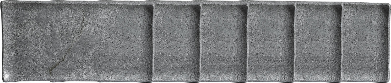 VEGA Clawson Buffet Platter, Grey Stone Look Melamine, Break Resistant, Dishwasher Safe, 32.5 x 17.6 x 2 cm