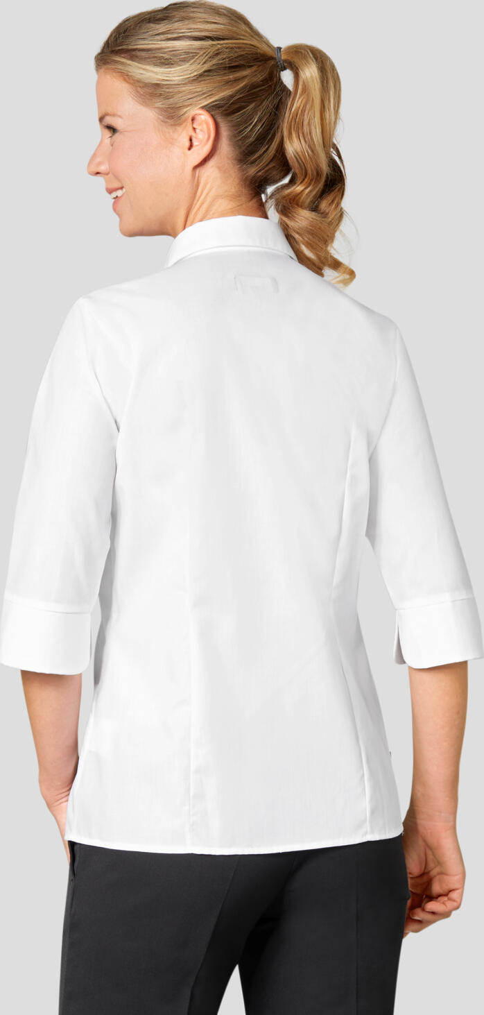 Jobeline Filipa Women's Blouse, 100% Cotton, 3/4 Sleeve, Tailored Fit, White, OEKO-TEX Standard 100 Certified