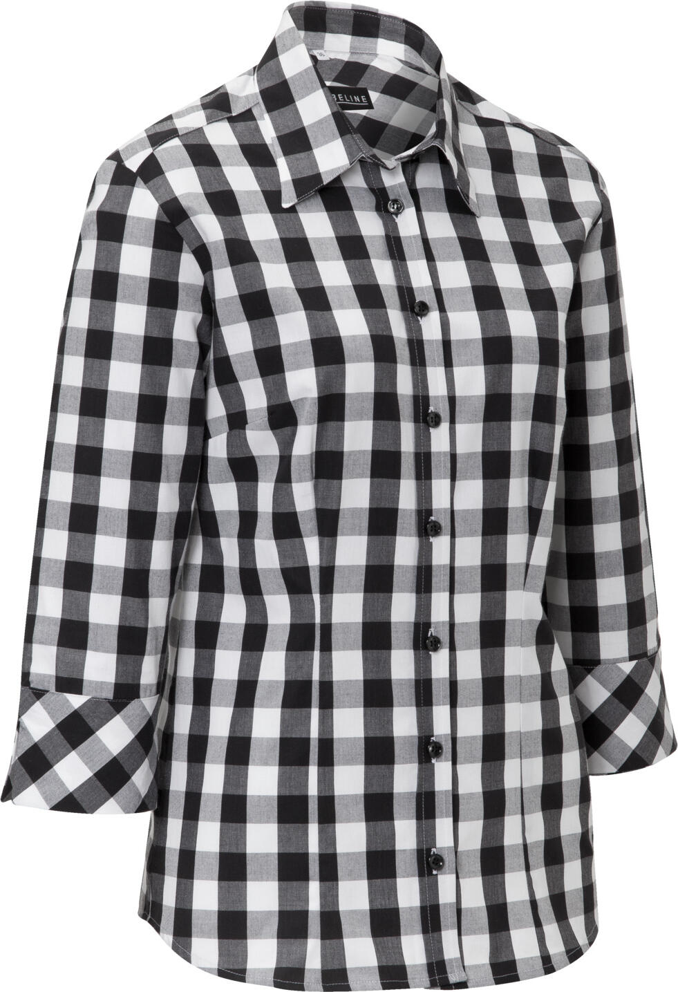 Bluza Jobeline Davis pentru femei, mărime 48, 100% bumbac, model carouri mari, croială ajustată, mâneci lungi/3/4, guler cămașă, întreținere ușoară