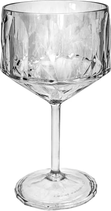Koziol Club No. 15 Superglas Gin Cocktail Glass, Unbreakable Shatterproof Plastic, Faceted, 500 ml, Transparent, Set of 48 Pieces