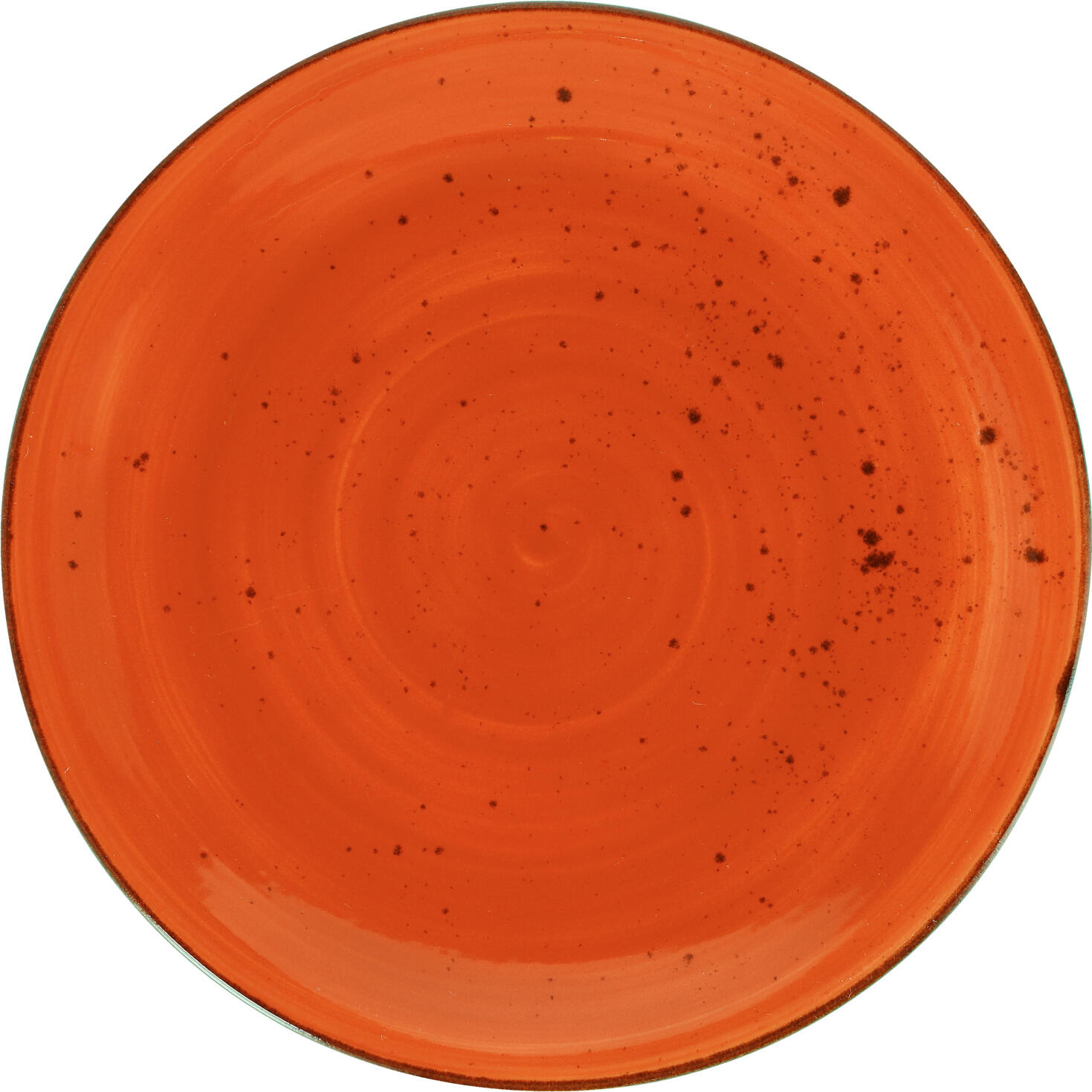 VEGA Nebro Flat Plates, Premium Porcelain, 31 cm, Red, Rustic Speckled Design, Rimless, Professional Catering Grade, Set of 4