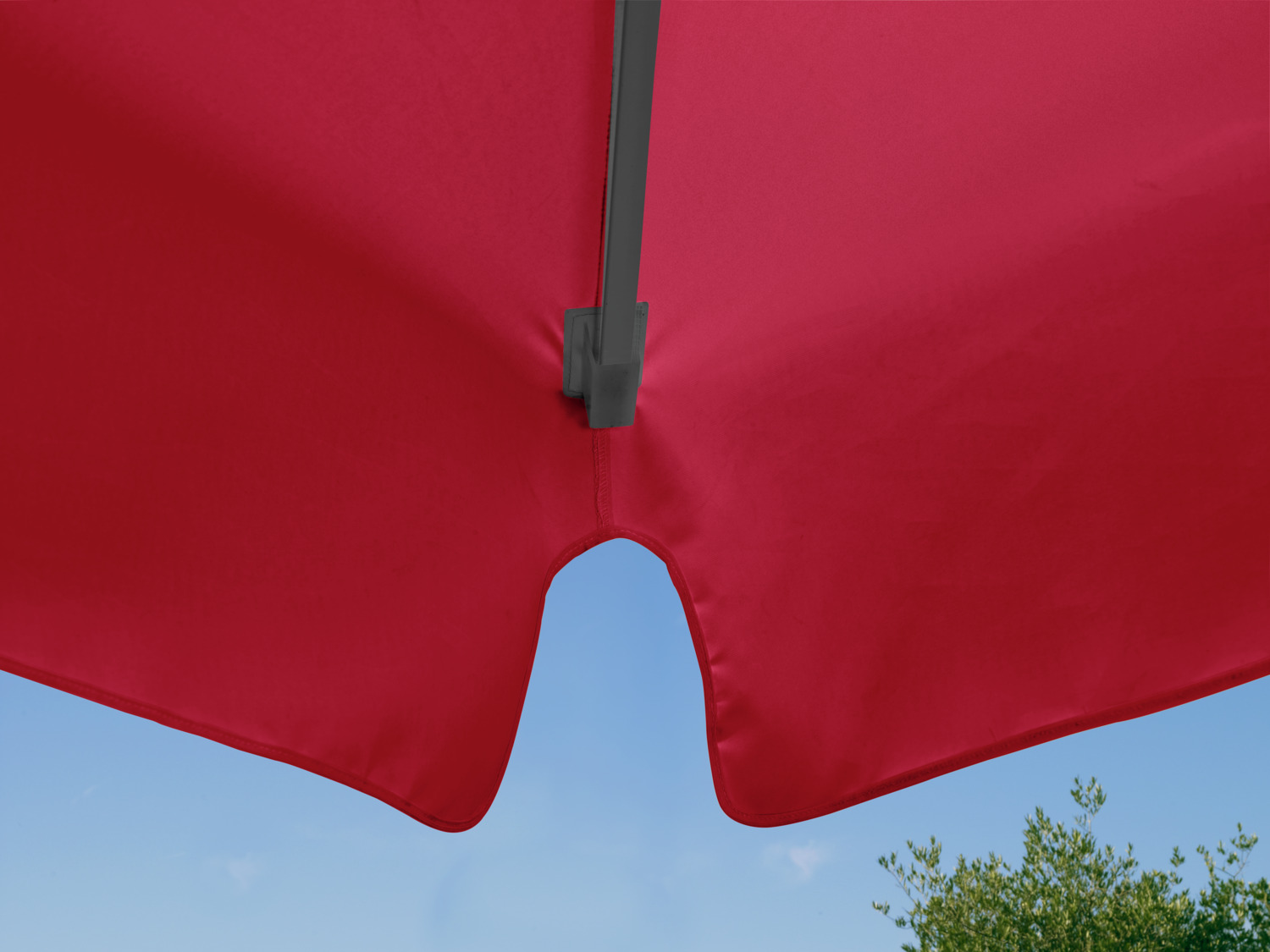 VEGA Esparto Square Gastro Parasol 350x350x370 cm Burgundy Powder-coated Aluminum Frame Anthracite UV 50+ Weatherproof Polyester Cover