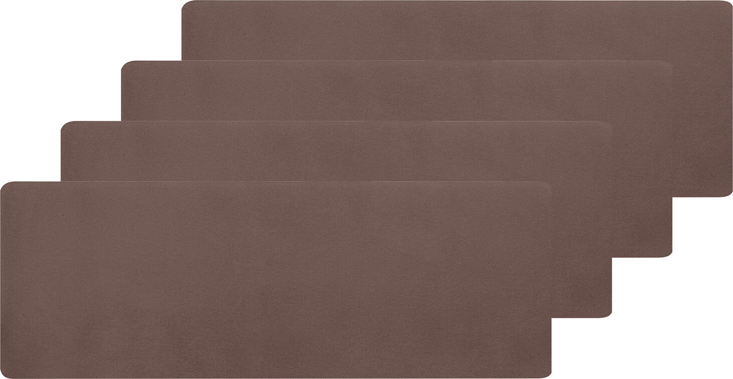 ERWIN M. LUSINI Solutions GmbH Decorative placemat Kaja Deko-Tischset Kaja Decorative placemat Kaja; 15x50 cm (WxL); brown; 4 piece / pack Deko-Tischset Kaja; 15x50 cm (BxL); braun; 4 Stück / Pack 100% PVC. Rectangular decorative placemat for displaying table accessories. An eye-catching feature on any table in trendy colours. Extremely easy to care for – simply wipe with a damp cloth. Suitable for outdoor use. 100 % PVC. Längliches Deko-Tischset für die Platzierung von Tischaccessoires. Eyecatcher auf jedem Tisch in angesagten Farben. Absolut pflegeleicht durch feuchtes Abwischen. Für den Außenbereich geeignet.