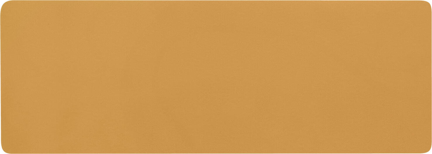 Set de 4 placemat-uri decorative LUSINI Kaja, imitație piele 100% PVC, dreptunghiulare 15 x 50 cm, Mustard