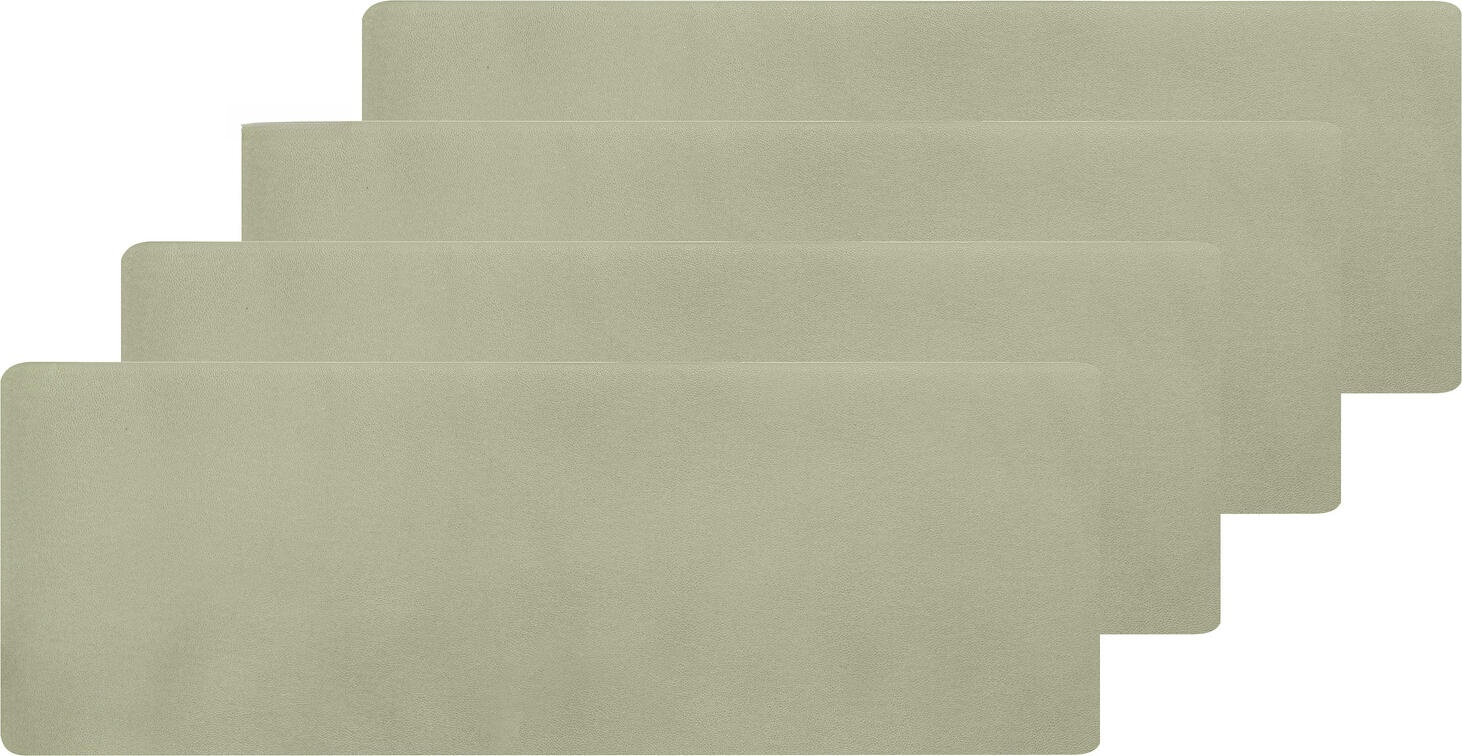 ERWIN M. LUSINI Solutions GmbH Decorative placemat Kaja Deko-Tischset Kaja Decorative placemat Kaja; 15x50 cm (WxL); sage; 4 piece / pack Deko-Tischset Kaja; 15x50 cm (BxL); salbei; 4 Stück / Pack 100% PVC. Rectangular decorative placemat for displaying table accessories. An eye-catching feature on any table in trendy colours. Extremely easy to care for – simply wipe with a damp cloth. Suitable for outdoor use. 100 % PVC. Längliches Deko-Tischset für die Platzierung von Tischaccessoires. Eyecatcher auf jedem Tisch in angesagten Farben. Absolut pflegeleicht durch feuchtes Abwischen. Für den Außenbereich geeignet.