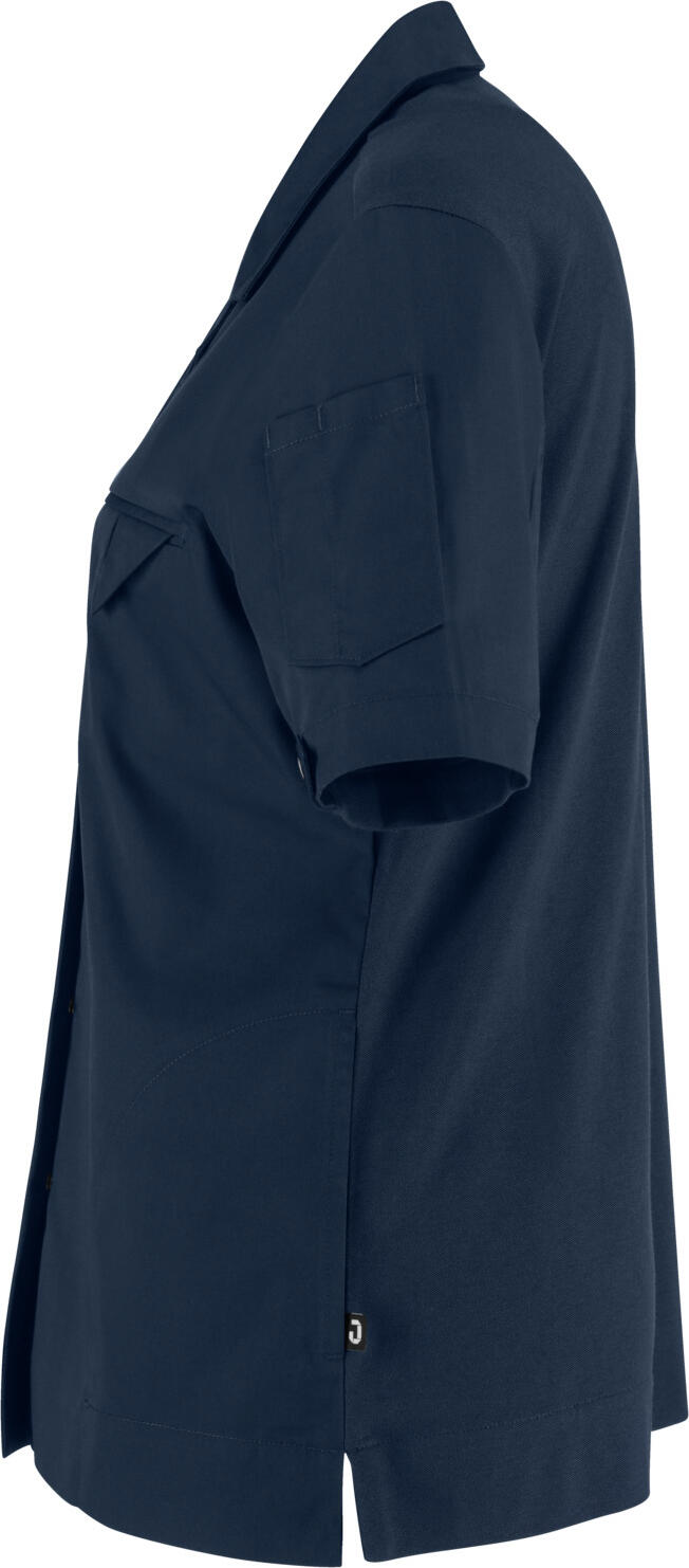 Jobeline Joel Women's Short-Sleeved Chef's Jacket, Polyester-Cotton Pique Fabric, Slim Fit, Navy