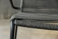 VEGA Filea Outdoor Stacking Chair, Grey Rope Wicker Seat, Zinc-Coated Steel Frame, UV-Resistant, Weatherproof, 58x56x87 cm, Max Load 160 kg