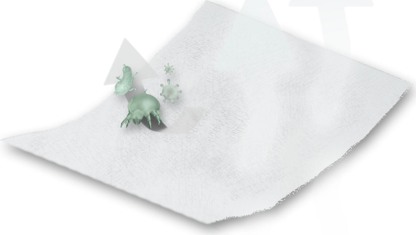 Husa de protectie pentru perna ERWIN M. LUSINI Evolon, 40 x 80 cm, Alb, Protectie contra acarienilor si bacteriilor, Material microfilament respirabil, Fermoar