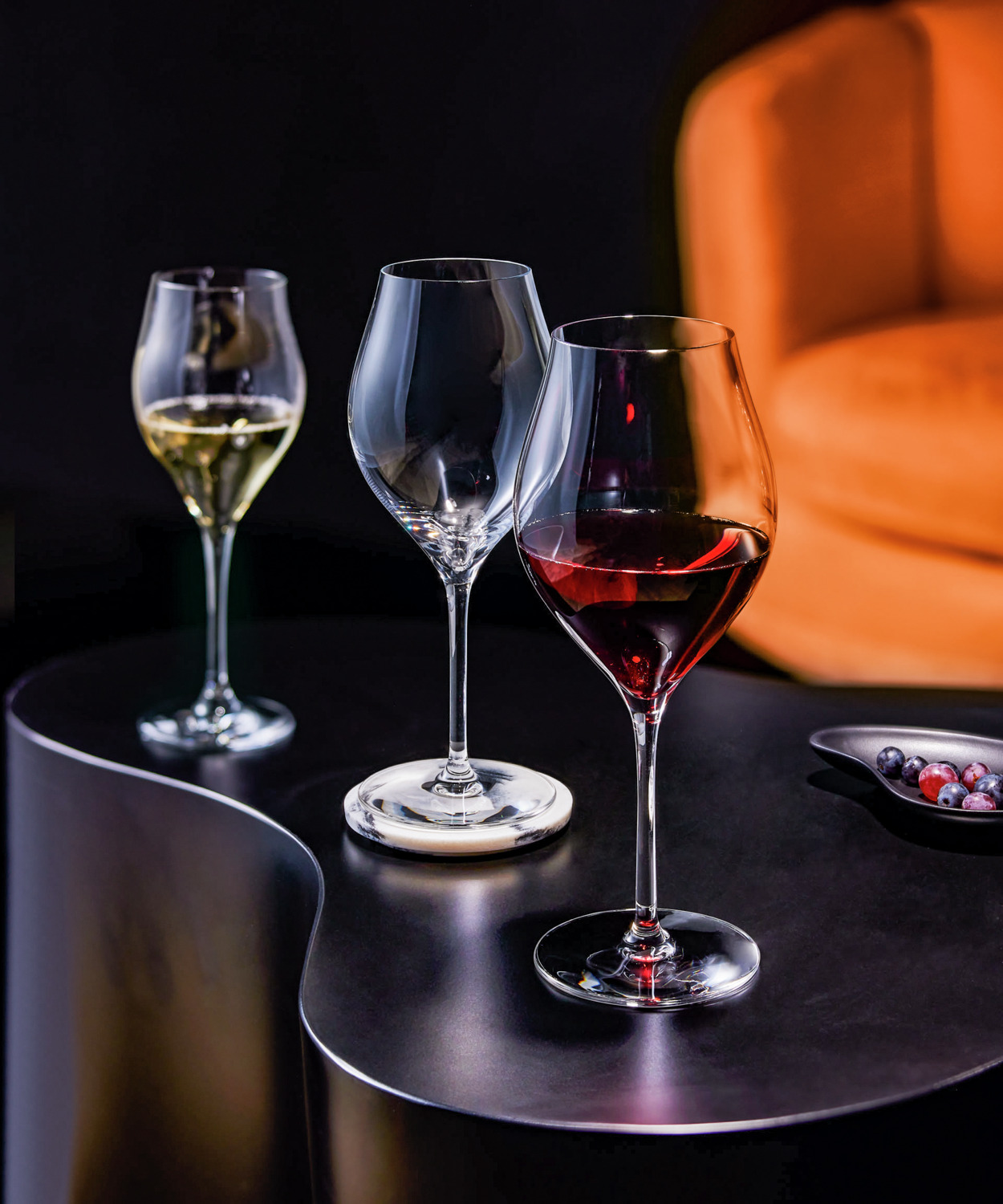Chef & Sommelier Exaltation Red Wine Glass Set of 6, 550ml Crystal Glass, Modern Shape, Dishwasher Safe, Transparent