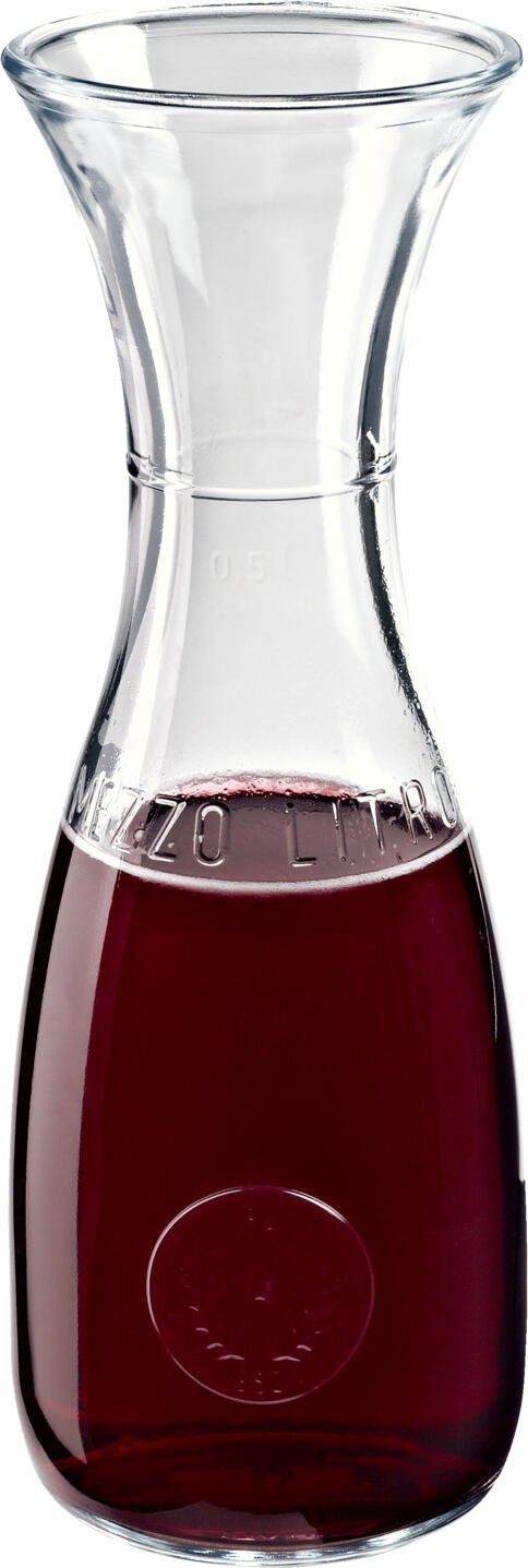 Bormioli Rocco Misura Glass Carafe 0.3 L, 19 cm Height, 6.9 cm Diameter, with Embossed Filling Line for Precise Measurement, Dishwasher Safe, Set of 12 Pieces