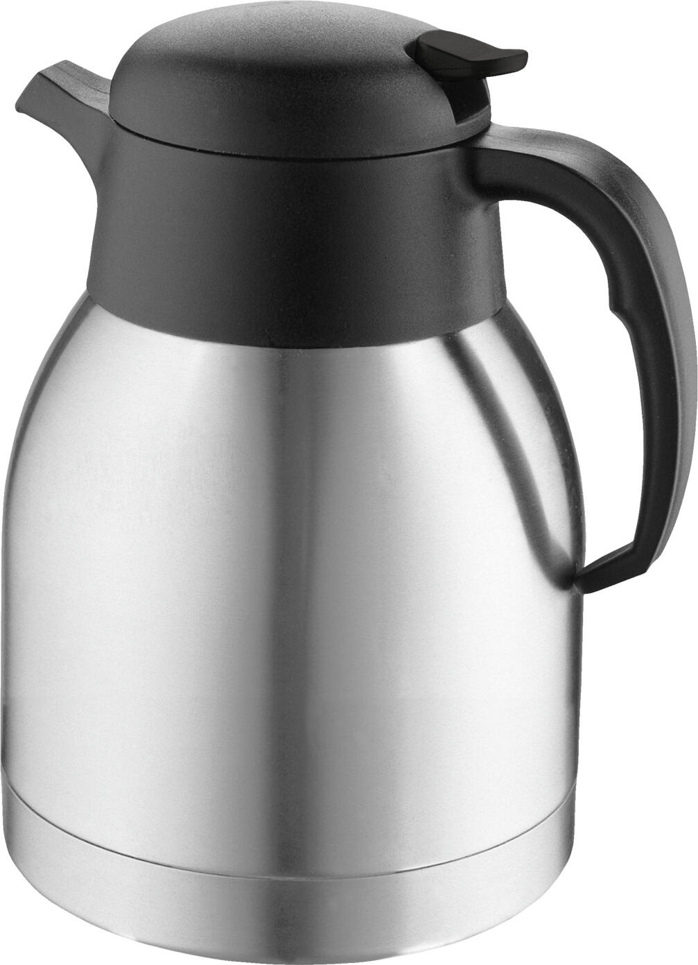 PULSIVA LUSINI Solutions GmbH Thermos flask Rita Isolierkanne Rita Thermos flask Rita; 1 l, 14.1x18 cm (ØxH); silver; round Isolierkanne Rita; 1 l, 14.1x18 cm (ØxH); silber; rund Vacuum jug made of 18/10 chrome-nickel stainless steel with double-wall insulation. With unbreakable stainless steel insert in a simple design. Practical handling by one-hand automatic. Not dishwasher safe, please rinse only with clean water. Capacity: 1 and 2 l. Isolierkanne aus Chrom-Nickel-Edelstahl 18/10 mit doppelwandiger Isolierung. Mit bruchsicherem Edelstahleinsatz in schlichtem Design. Praktische Handhabung durch Einhandautomatik. Nicht spülmaschinenfest, bitte nur mit klarem Wasser ausspülen. Fassungsvermögen: 1 und 2 l.
