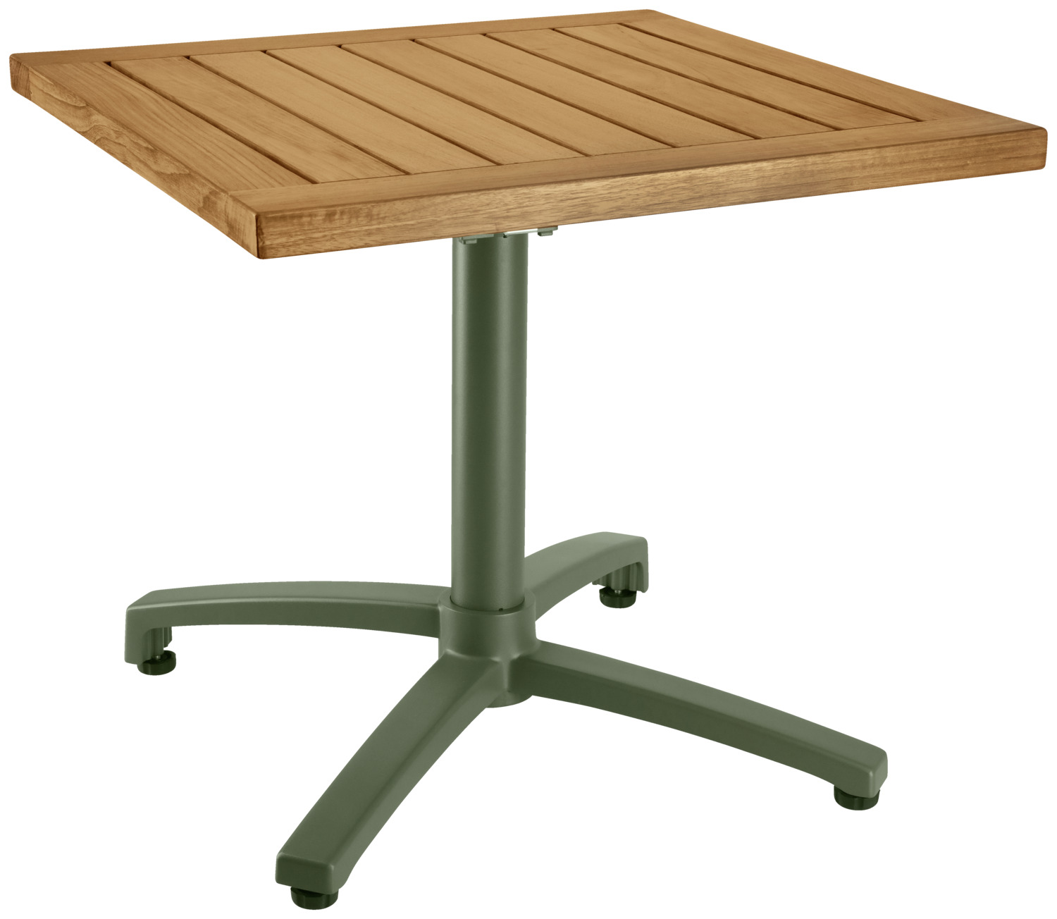 VEGA Mirello Outdoor Table Top, Class A FSC-Certified Solid Teak Wood, Square 60x60x3 cm, Brown, Weatherproof Slatted Design for Professional Catering