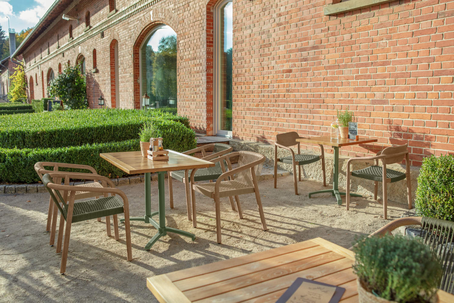 VEGA Mirello Outdoor Table Top, Solid Teak Wood Class A, FSC-certified, Square 70x70x3 cm, Weatherproof Brown for Professional Catering