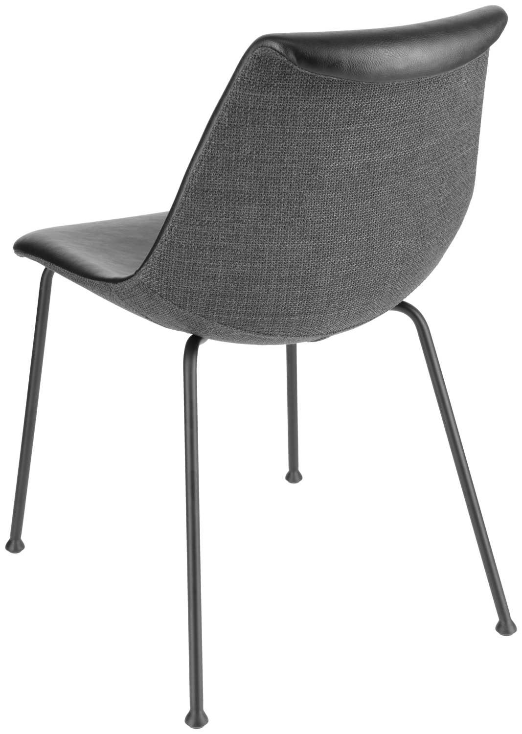 Set de 2 scaune moderne pentru catering VEGA Velaro, imitație piele și material textil, bază din metal vopsit electrostatic, negru, 49x62x81 cm