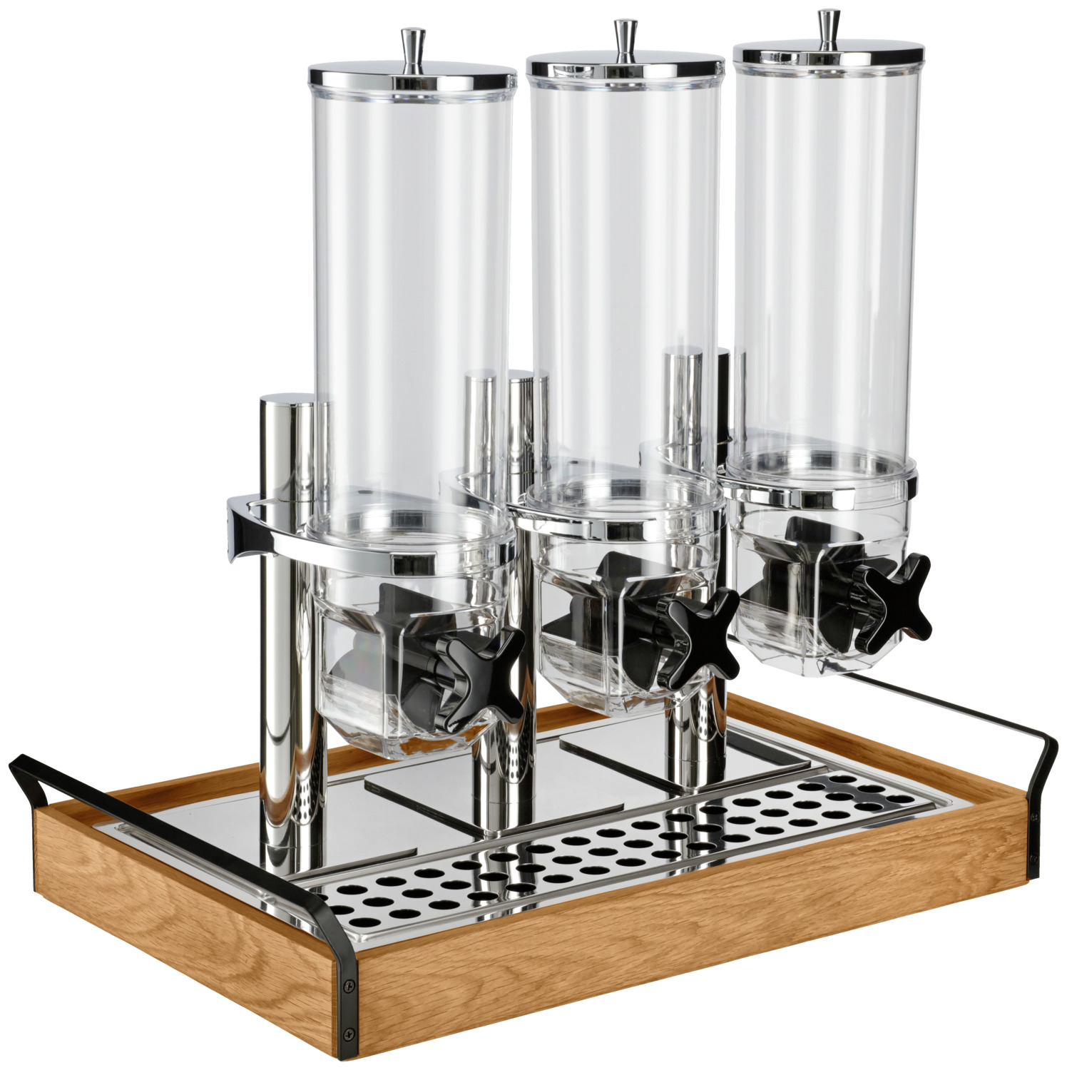 Dispensator de Muesli VEGA Hamshire, Set de 3 piese, 1.2 L, Otel Inoxidabil 18/10 si Tritan, Recipienta Rezistenta la Spargere si BPA-free, Sigilare Airtight, Gastro Professional