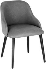VEGA LUSINI Solutions GmbH Upholstered chair Almonda Mix imitation leather, fabric Polsterstuhl Almonda Mix Kunstleder, Stoff Upholstered chair Almonda Mix imitation leather, fabric; 54x64x77.5 cm (WxDxH); seat anthracite, base black Polsterstuhl Almonda Mix Kunstleder, Stoff; 54x64x77.5 cm (BxTxH); Sitz anthrazit, Gestell schwarz Ergonomically shaped upholstered chair with fabric cover (100 % polyester) on the outside and imitation leather on the inside. Black lacquered beech legs. Fire-retardant cover. Suitable for indoor use only. Plastic glides included. Supplied assembled. Ergonomisch geformter Polsterstuhl aus Stoffbezug (100 % Polyester) an der Außenseite und Kunstleder an der Innenseite. Schwarz lackierte Buchenbeine. Feuerhemmender Bezug. Nur für den Innenbereich geeignet. Inklusive Kunststoffgleiter. Lieferung erfolgt montiert.