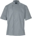 Jacket de Bucatar Jobeline Carter pentru Barbati, Maneca Scurta, Gri, 65% Poliester 35% Bumbac, Insertii de Plasa Respirabila, Guler Inantic, Certificare OEKO-TEX