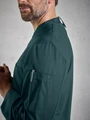 Jobeline Raphael Men's Long-Sleeved Chef's Jacket, 65% Polyester 35% Cotton, Slim Fit, Breathable Piqué Back, Petrol Green, OEKO-TEX Standard 100