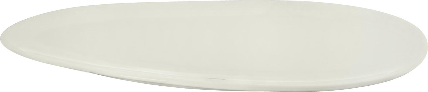 Farfurie rasa din porțelan VEGA Opus, forma organică, culoarea fildeș, rezistentă la zgârieturi și tăieturi, 26.8 x 21.5 x 1.6 cm, Set de 6 piese