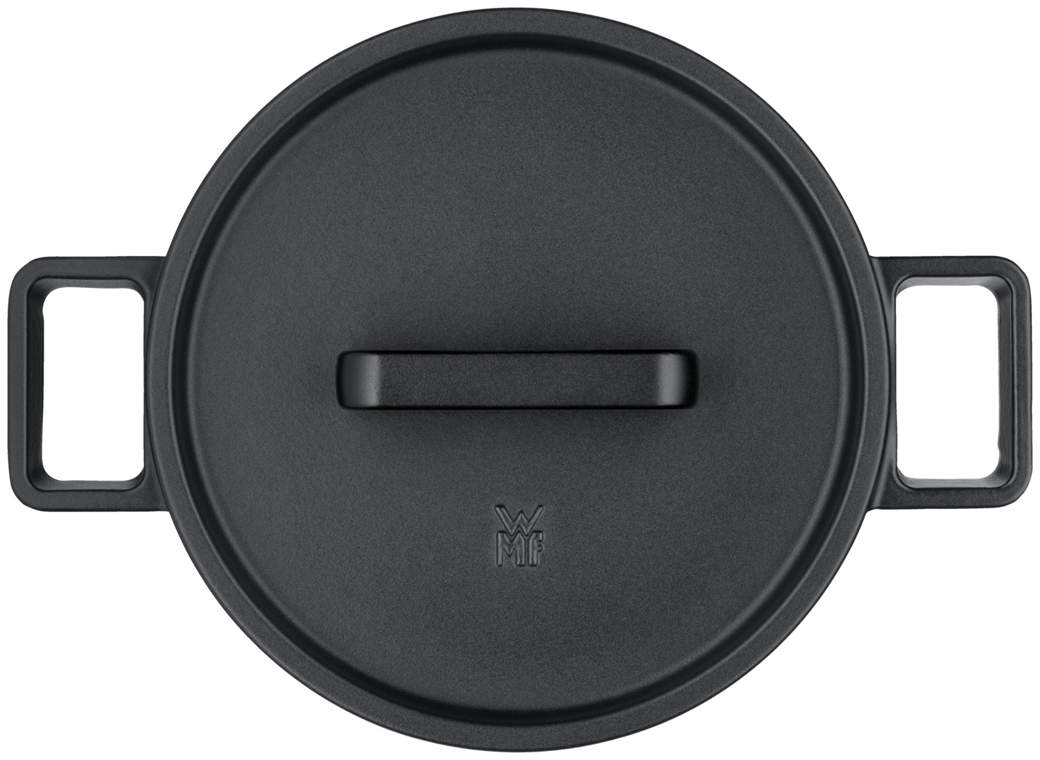 WMF Quadro Egg Pot for Buffet, Enameled Cast Iron, 5200 ml, 24 cm Diameter, Black, Pot with Lid